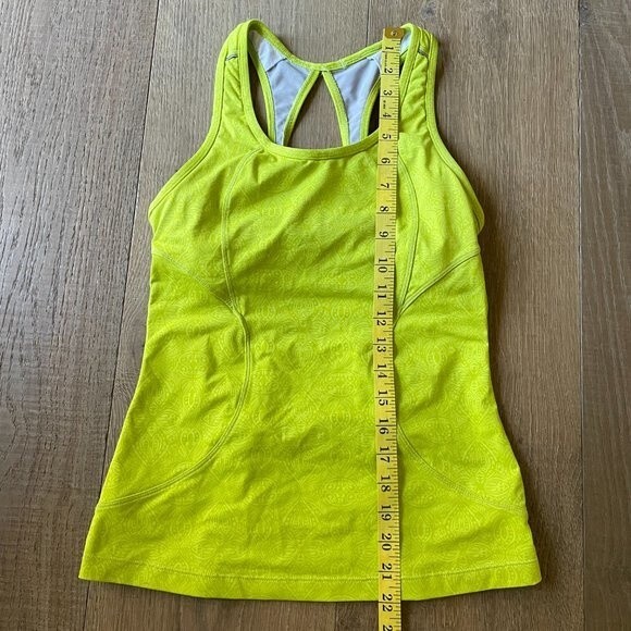 Athleta Neon Yellow/Green Racerback Running Workout Tank Top With Pocket XS - Picture 9 of 9